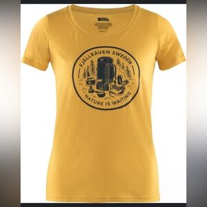Fjallraven Mustard Yellow Graphic Short Sleeve Tee
